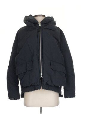 All Saints Small Estra Black Puffer Hooded Coat